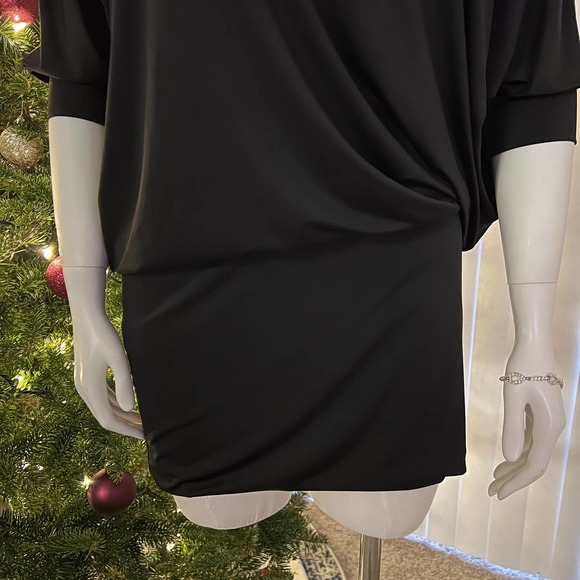 BCBGeneration Black Ruched Dress Size Medium - Picture 8 of 16